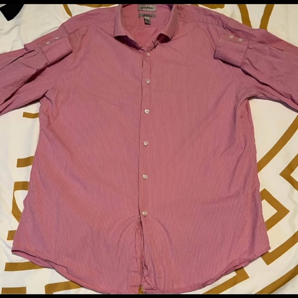 Le Chateau Button up Pin Stripe Dress Shirt. Pink - Picture 1 of 3